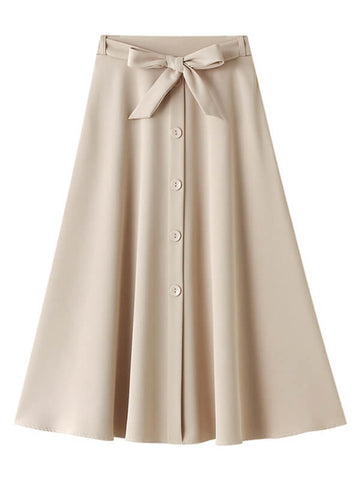 Airchics jupe longue trapèze fluide boutons avec ceinture mode femme